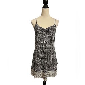 Intermix Black & White Designed 100% Silk Slip Dress w/Cut Outs (Large)
